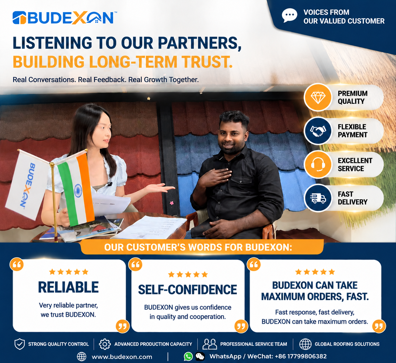 16Years Experienced Roofing Dealer from Kerala India Visits BUDEXON Factory