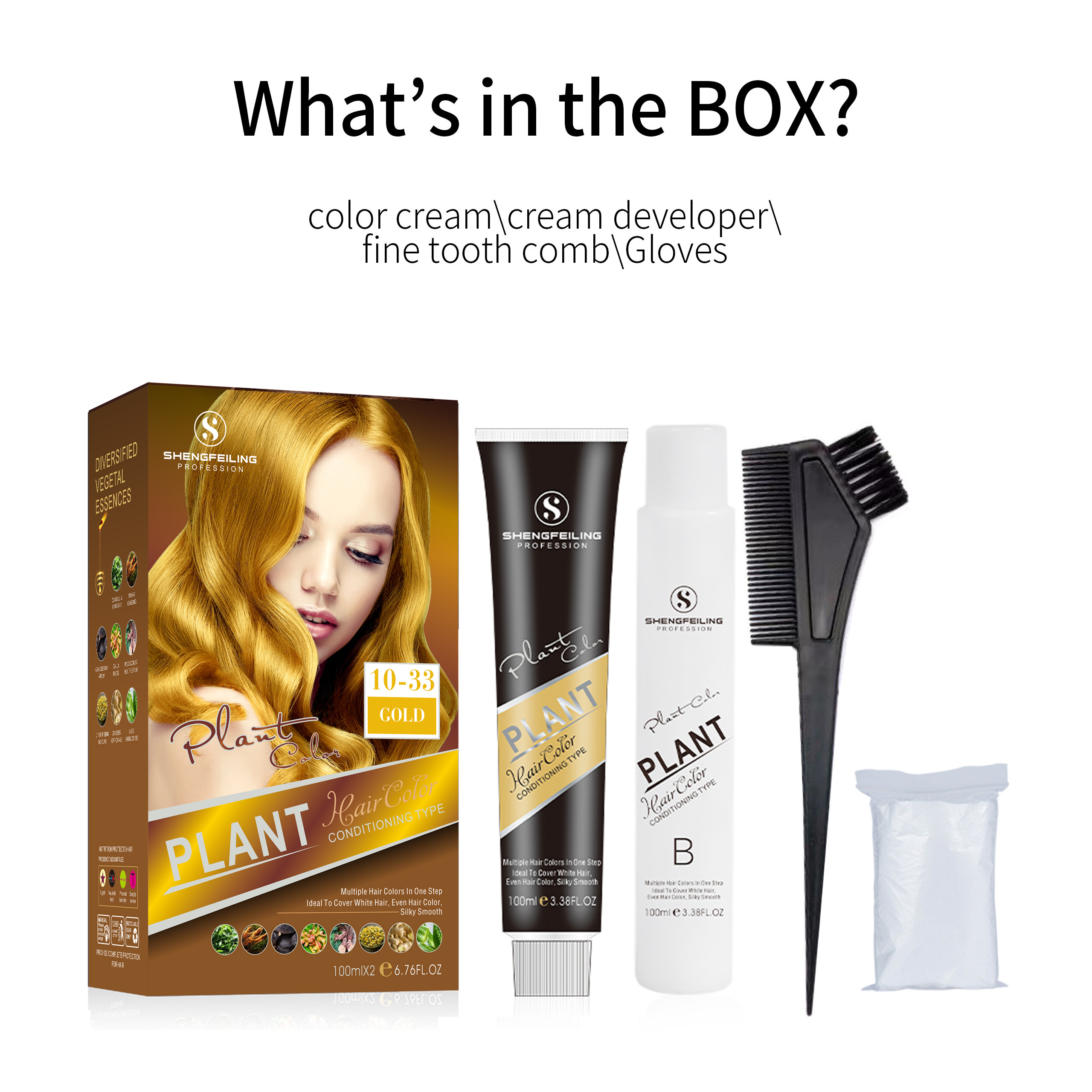 Gold Hair Color Volumizing Gentle Cream Formula for Glossy Tresses