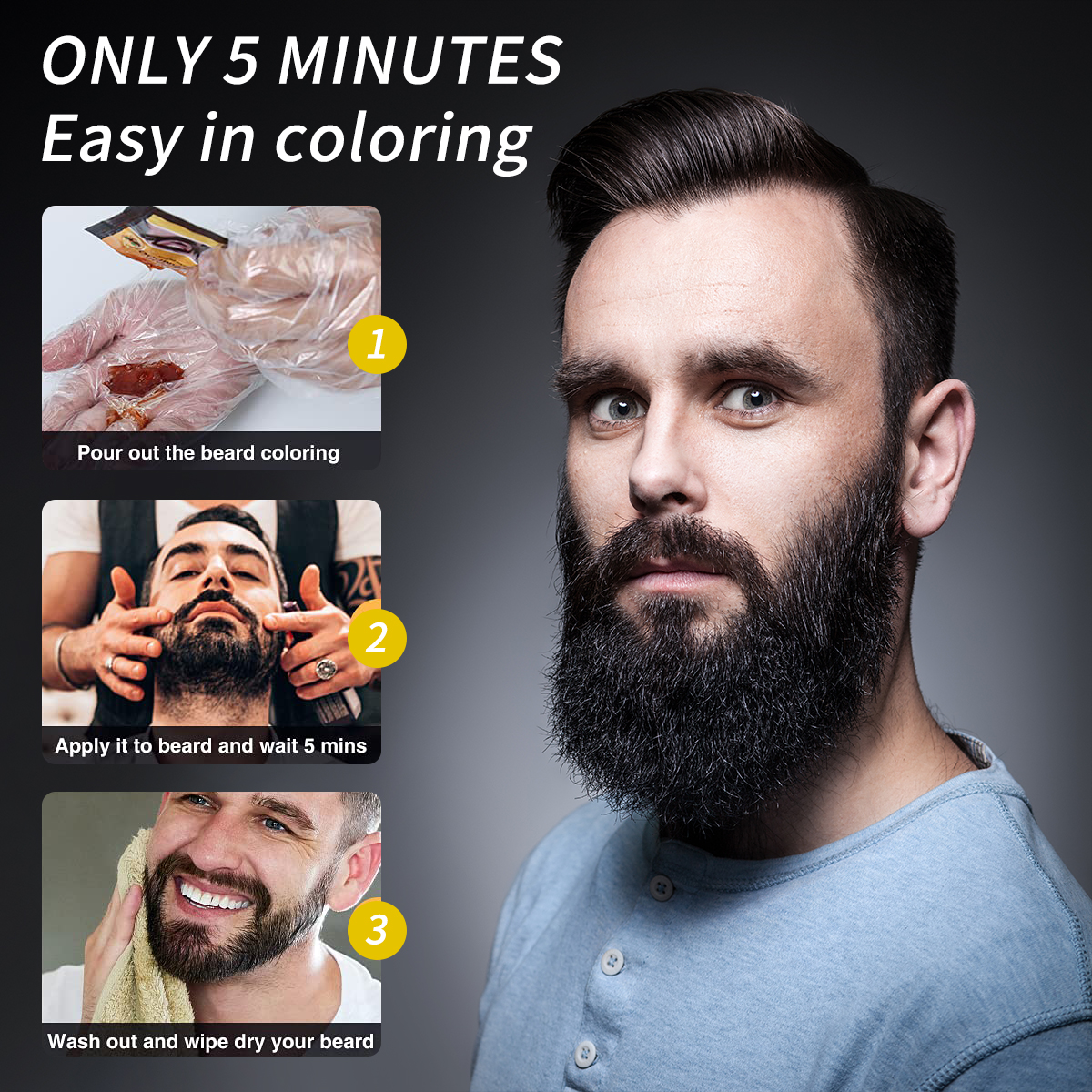 No Ammonia Long-Lasting Beard Color Set