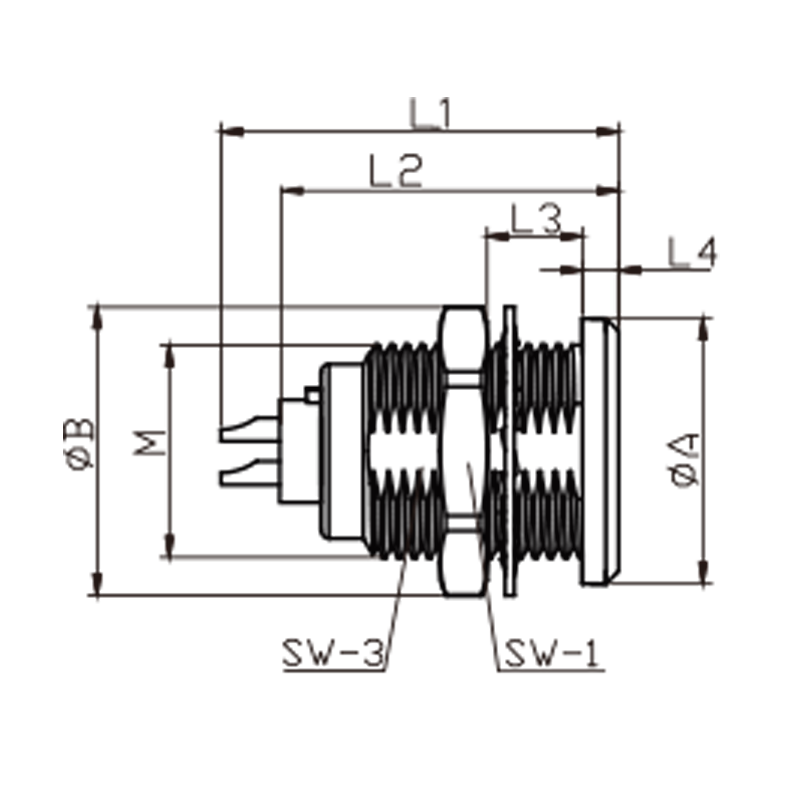 EGG 00B 4B Circular Metal Push Pull Connector Socket