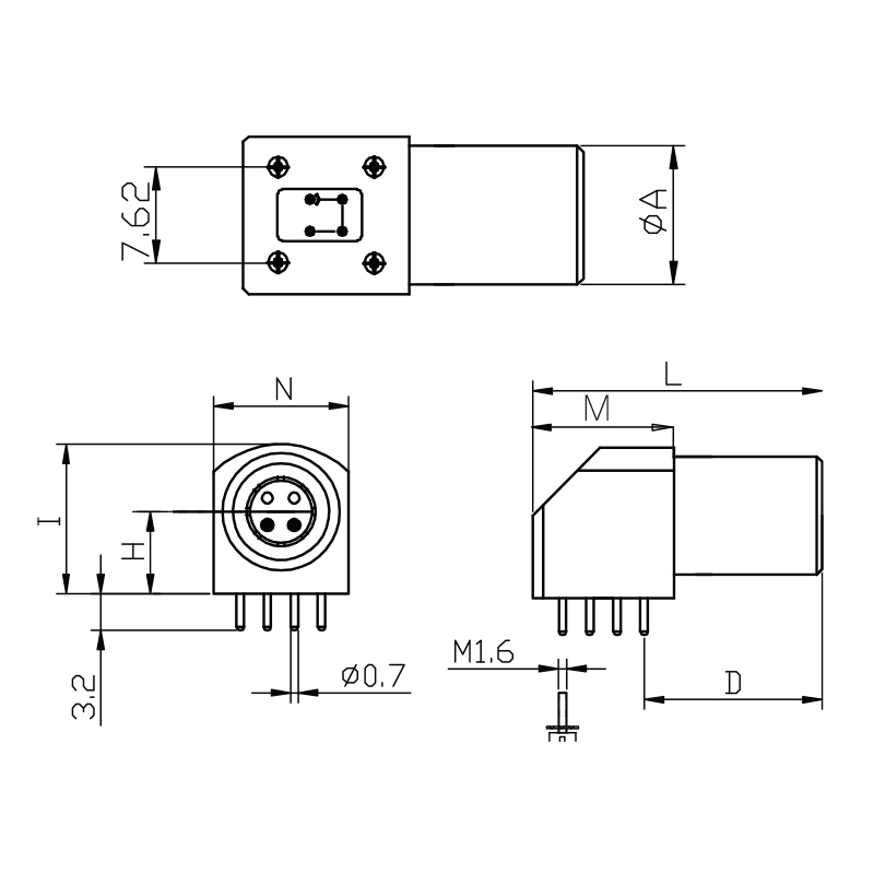 S Series EPL 0S 1S Half Moon Circular Brass Plug Sockets