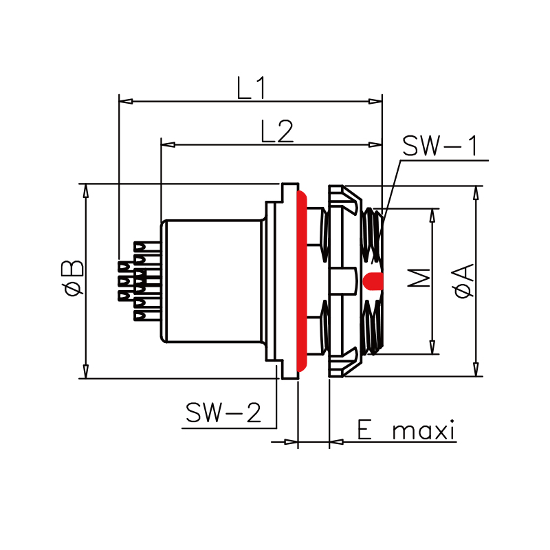 IP68 MINI G8 SNAP F Series Circular Connector Receptacle