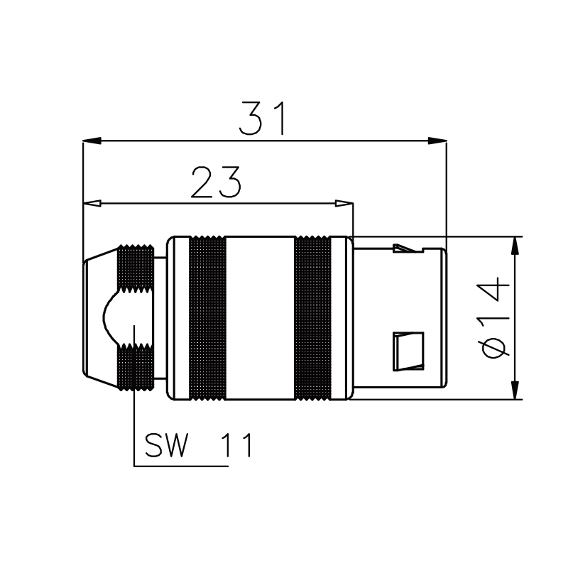 FFA 2C 302 303 304 short circular half moon push pull Connector