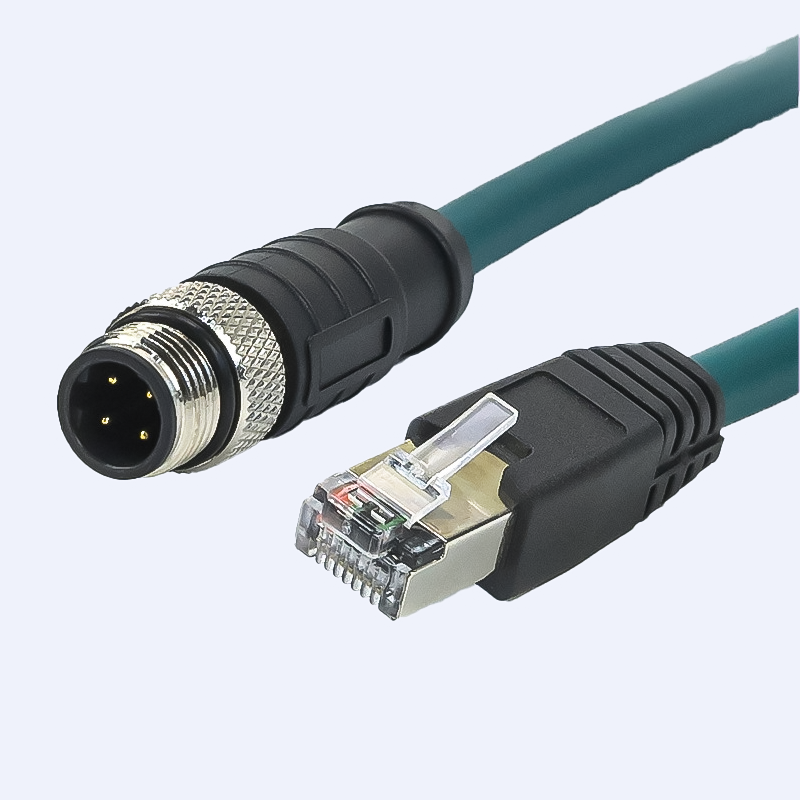 Custom M12 to RJ45 Industrial Ethernet Cable Assembly Solution