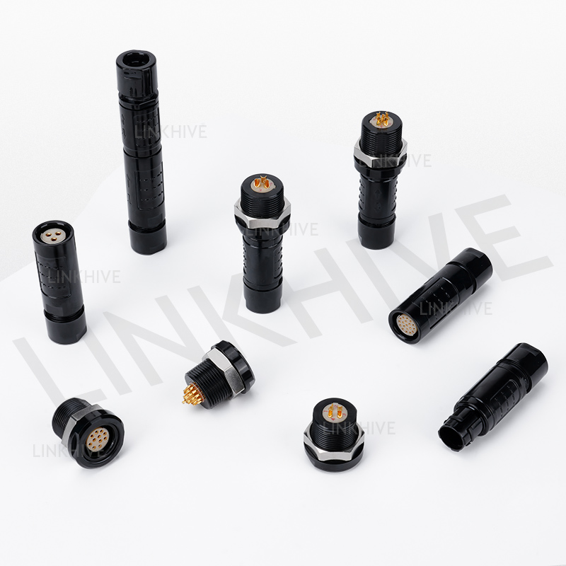 Plastic PC.2A.G5 Miniature Circular Connector Receptacle