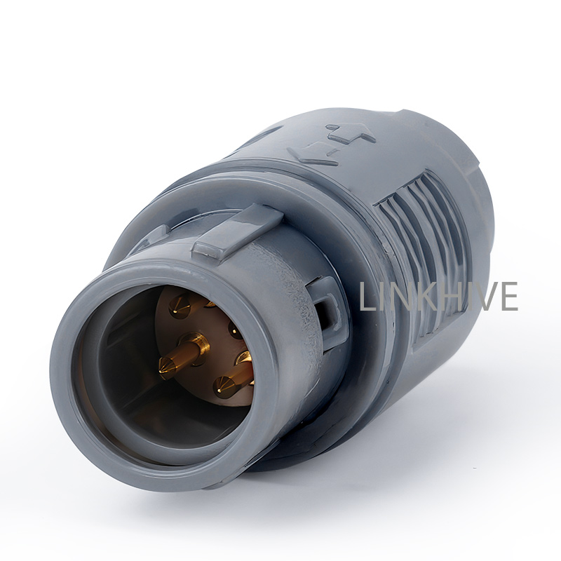 CAB 2P Plastic Medical Round Connector with sellf-locking