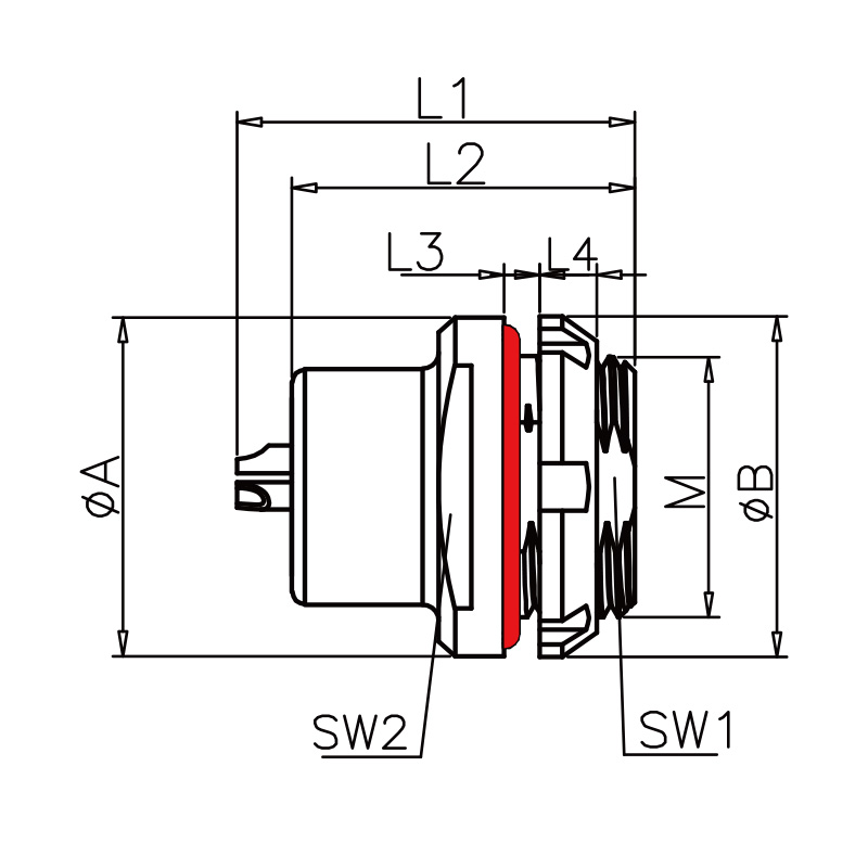 C series Mini G8 Snap Series b IP68 Circular Push Pull Socket