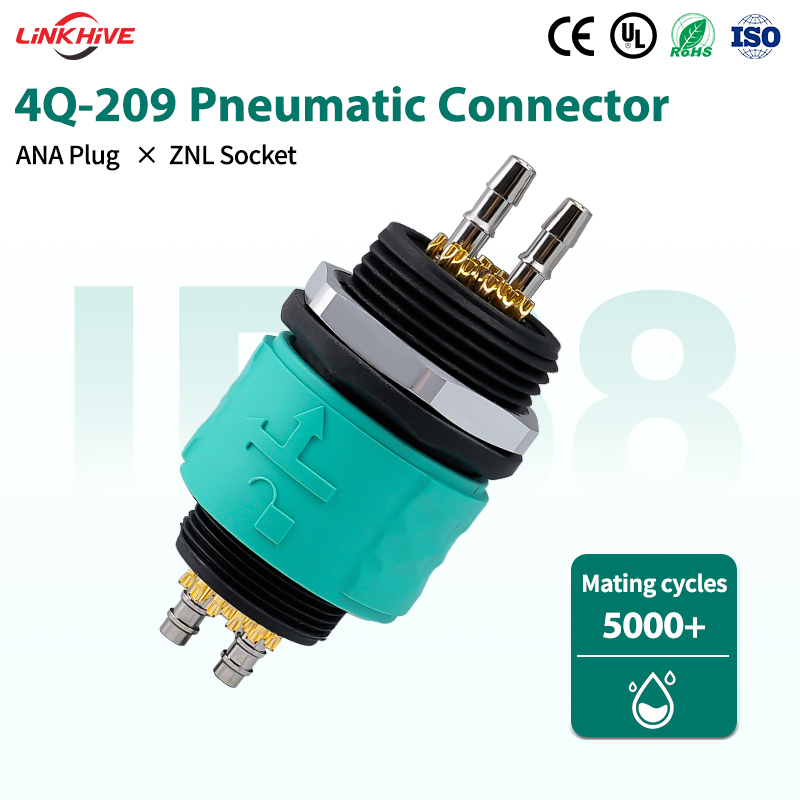 Customizable M25 2+16Pin IP68 Waterproof Pneumatic PA66 Material Connector Medical-grade Back-locking Male/Female Bayonet Connectors