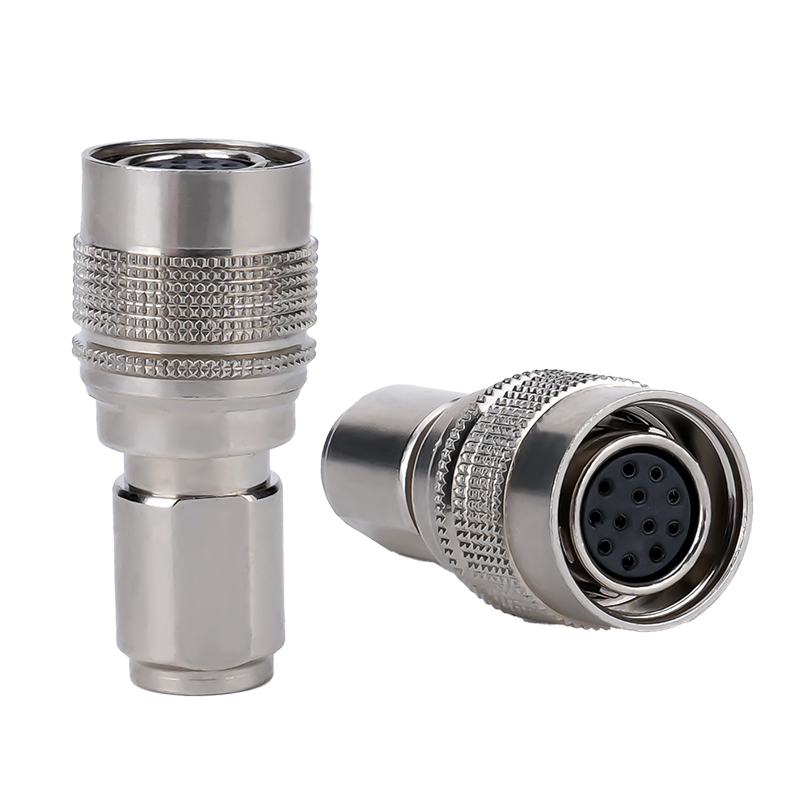Custom (Non-Standard) Round Bayonet Connector Hirose TT10A-10P-12S(73)and Mating Receptacle HRS HR10-10R-12SA(73) (12 Contacts) for Industrial Cameras