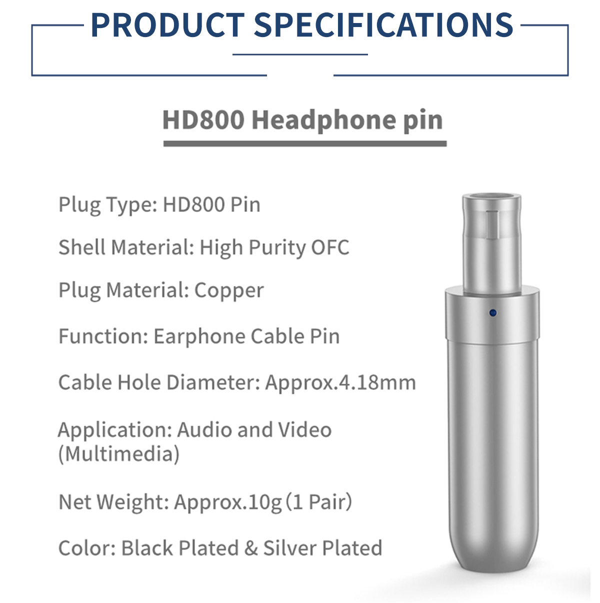 Gold-plated replacement audio cable Gold-plated replacement audio cable