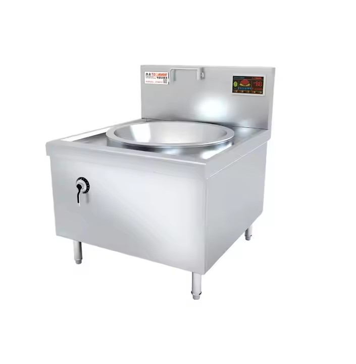 SEMIKRON 20-50KW Big Induction Heating Wok Stove Commercial Cooking Wok Smokeless Design