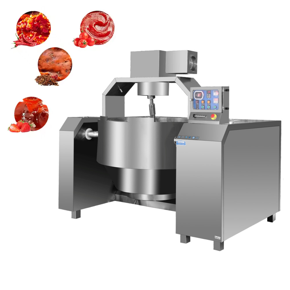 Automatic Industrial Hot Pepper Chili Curry Sauce Making Machine Electric Cooking Mixer Machine Sugar Melting