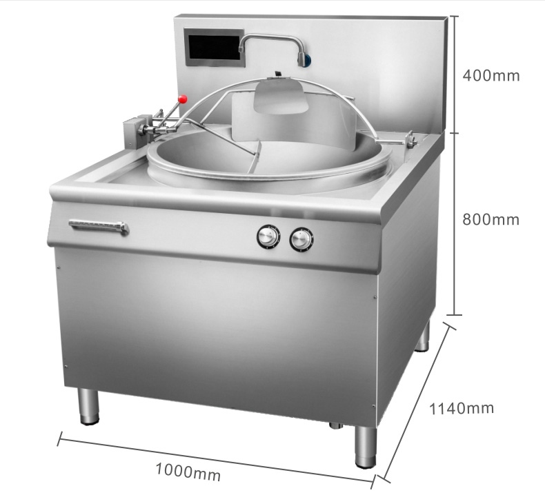 SEMIKRON 20~80L Big Capacity Automatic Stir Fry Cooking Wok Machine Commercial Restaurant Fried Rice Chicken Potato Wok