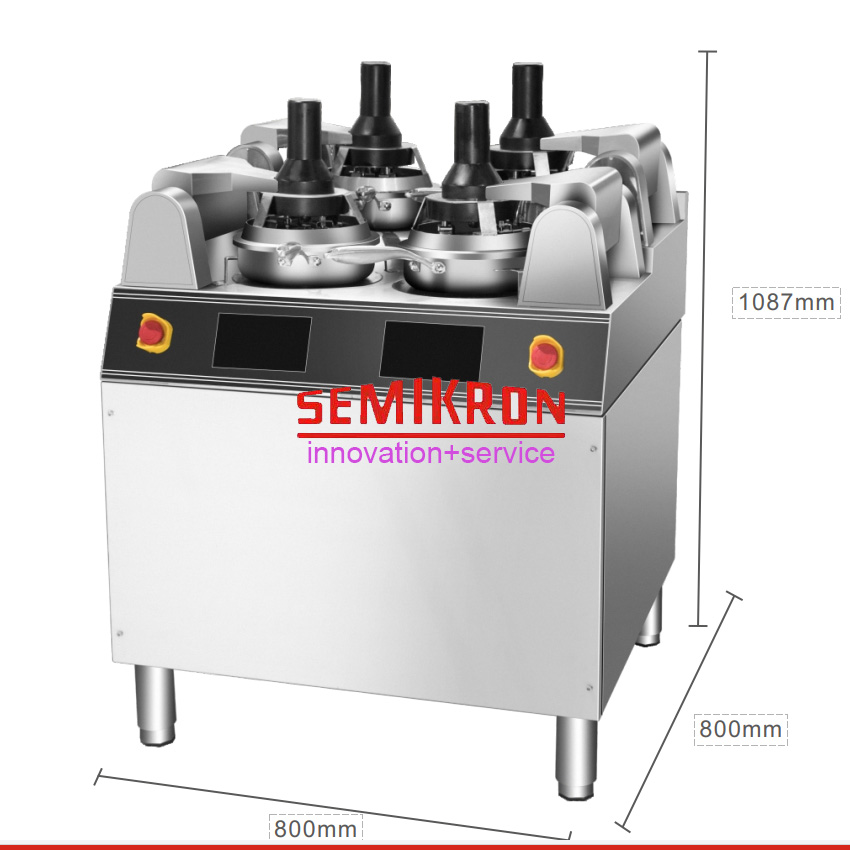 SEMIKRON Fully Voice Help Menu Automatic Cooking Wok Machine New Stir Fry Cooking Robot Restaurant Kitchen Cooker
