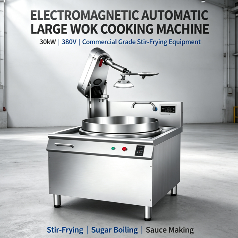 Machine de cuisson électromagnétique automatique pour wok de grande taille