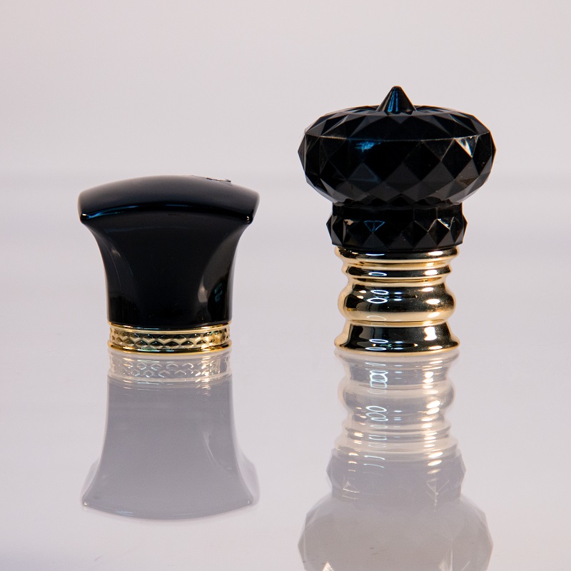 Black Bottle Lid 15mm Unique Shape Perfume Bottle Cap