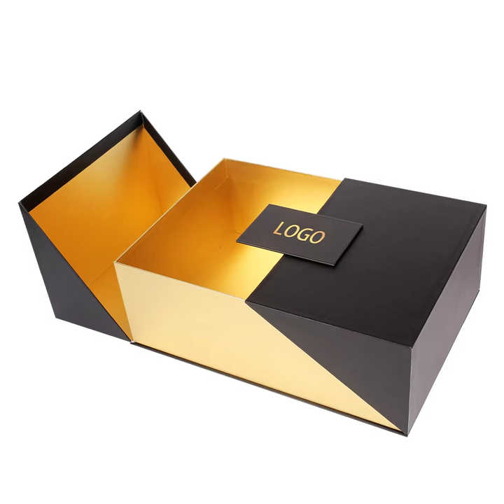 New Custom Printing Logo Luxury Golden Cosmetic Packaging Box