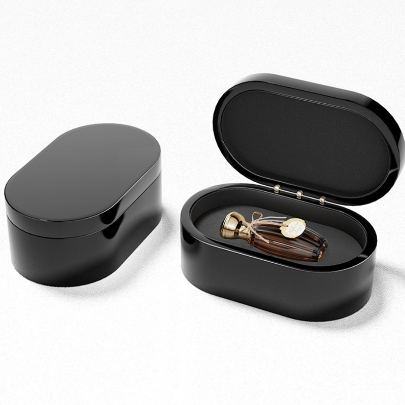 Cosmetics Portable Small Oval Handmade Matte Perfume Wooden Box