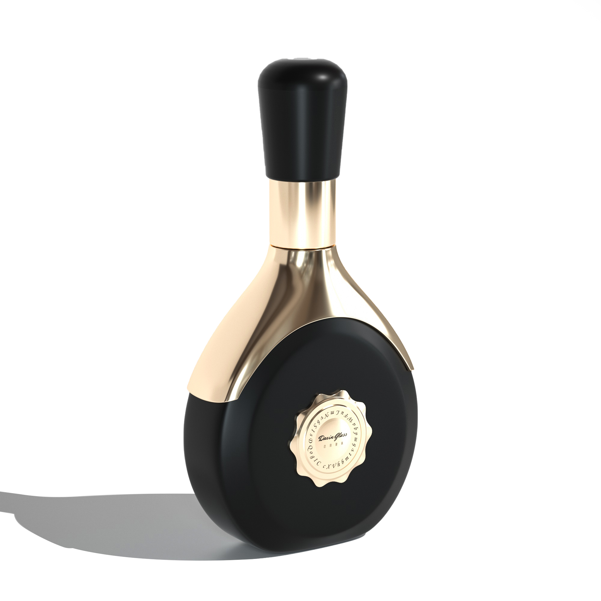 Luxury 100ml Arabian Lute Shape Black Perfume Bottle