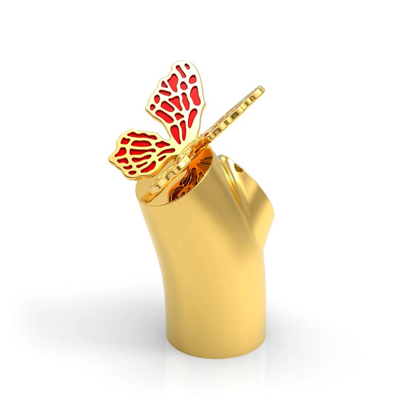 New Design Zamac Animal Perfume Lid Luxury Perfume Bottle Cover Gold Metal Decorative Butterfly Perfume Cap