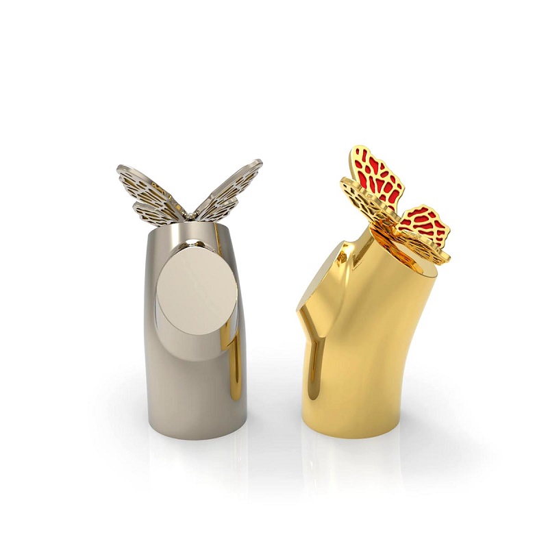 New Design Zamac Animal Perfume Lid Luxury Perfume Bottle Cover Gold Metal Decorative Butterfly Perfume Cap