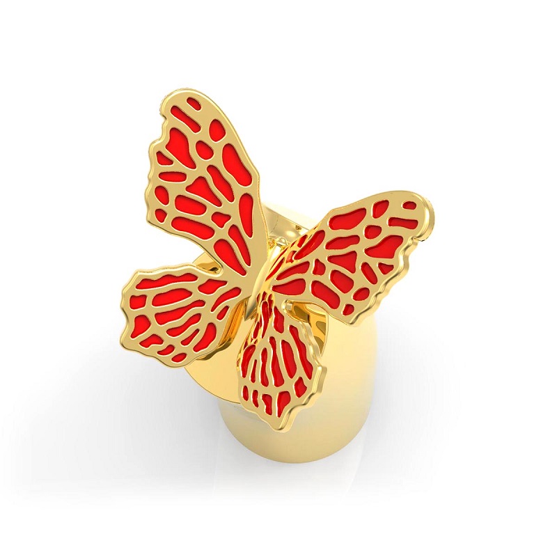 New Design Zamac Animal Perfume Lid Luxury Perfume Bottle Cover Gold Metal Decorative Butterfly Perfume Cap