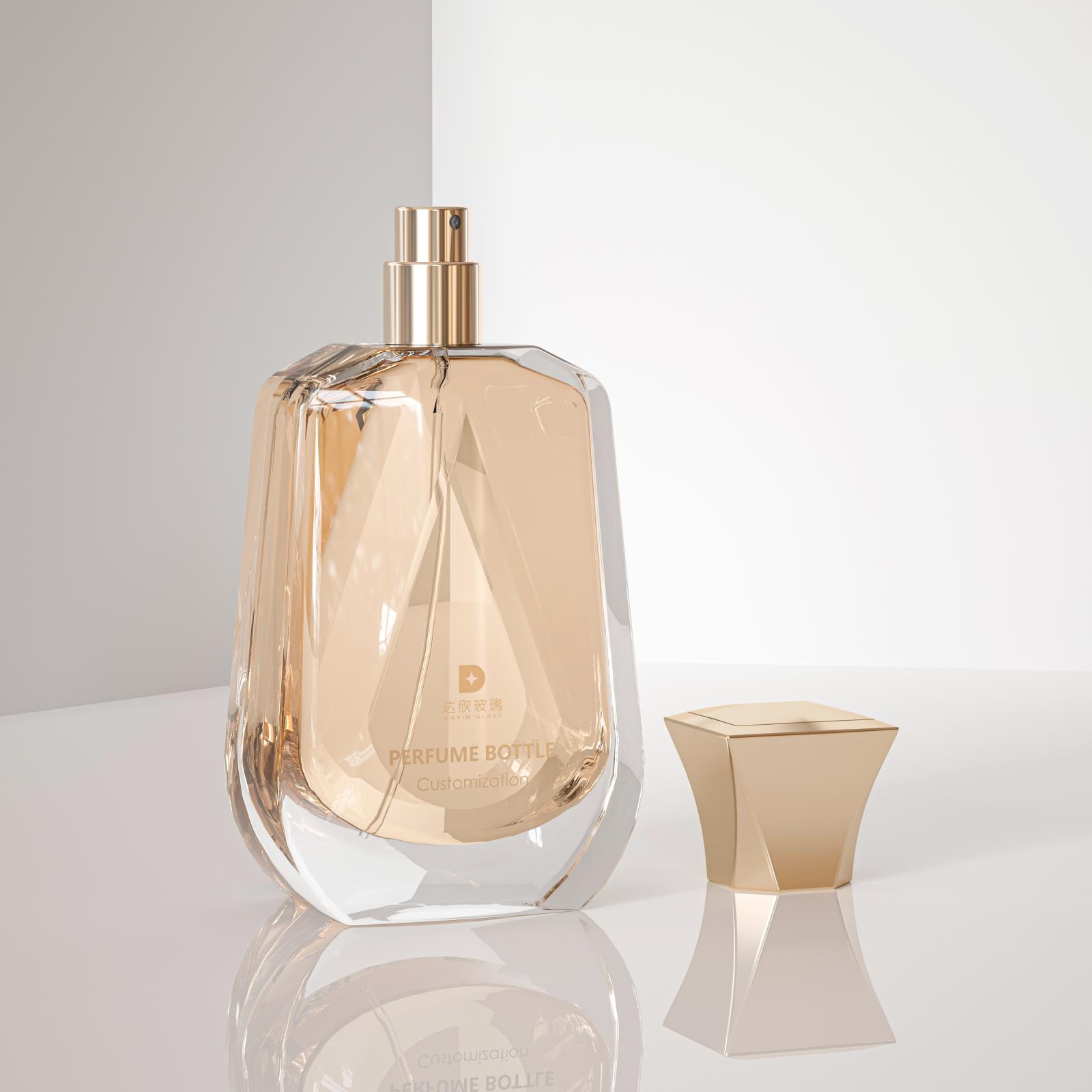 clear glass perfume bottle