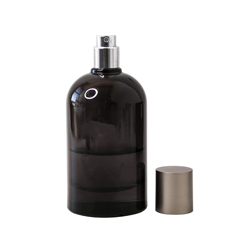 50ml Matte Black Round Glass Perfume Bottle with Cylinder Box