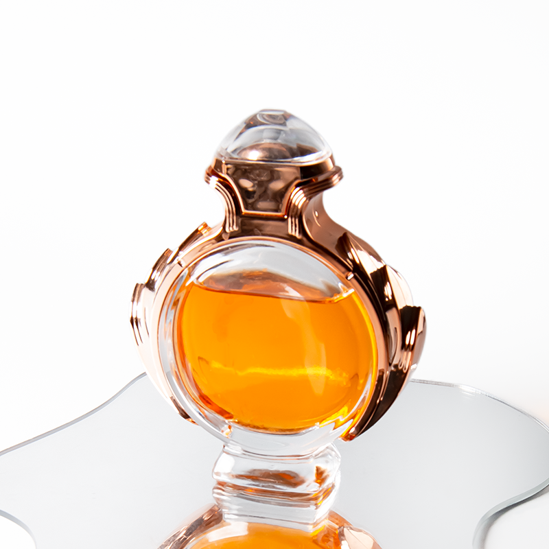Luxury Perfume Bottle Set 85ml Unique Round Glass Bottle with Pump Sprayer and Box Packaging