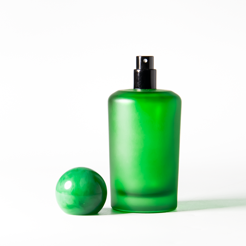 Vibrant Green Glass Perfume Bottle