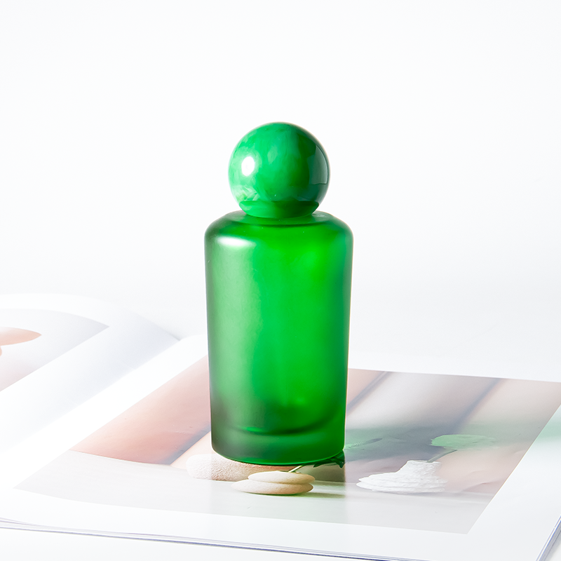 Vibrant Green Glass Perfume Bottle