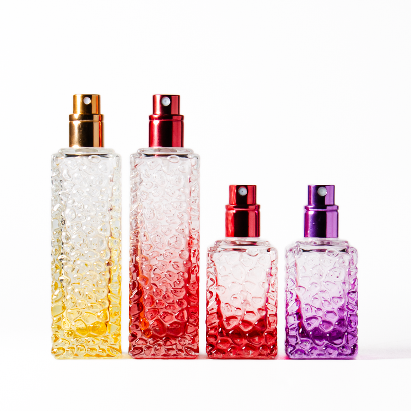 Stock Refillable Atomizer Spray Perfume Bottle 25ml 50ml Mixed Color Empty Glass Bottles for Perfume