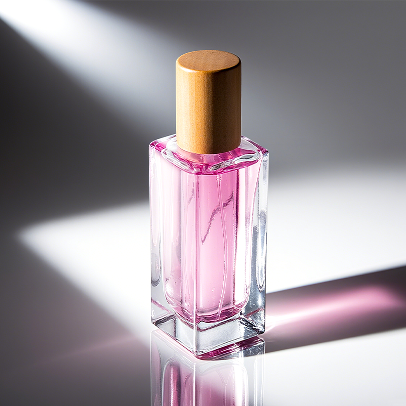 Fragrance Rectangle Vintage Square Spray 50 ml 100 ml Empty Glass Perfume Bottles With Wooden Cap
