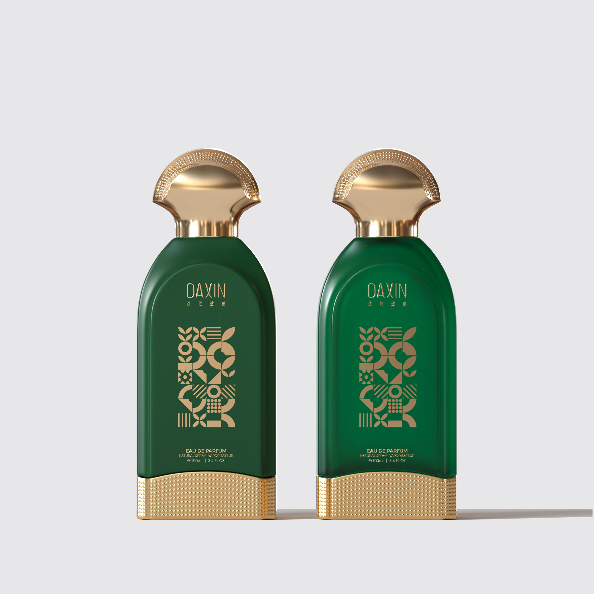 Design Gold Cap Rectangle Perfume Spray Bottle 50ml 100ml Perfume Glass Bottle