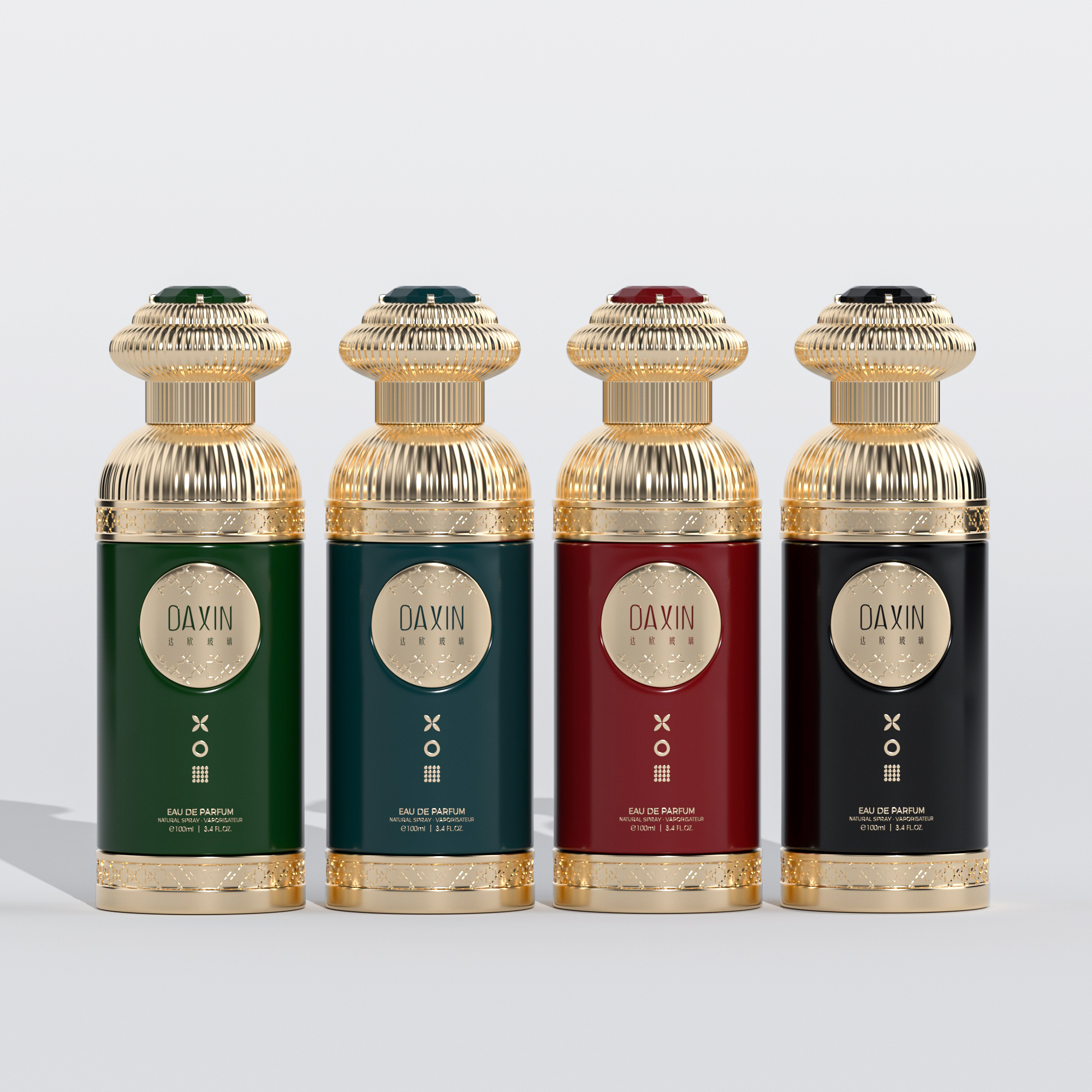 Cylinder Round Perfume Glass Bottle 30ml 50ml 100ml Colorful Perfume Glass Bottles Packaging