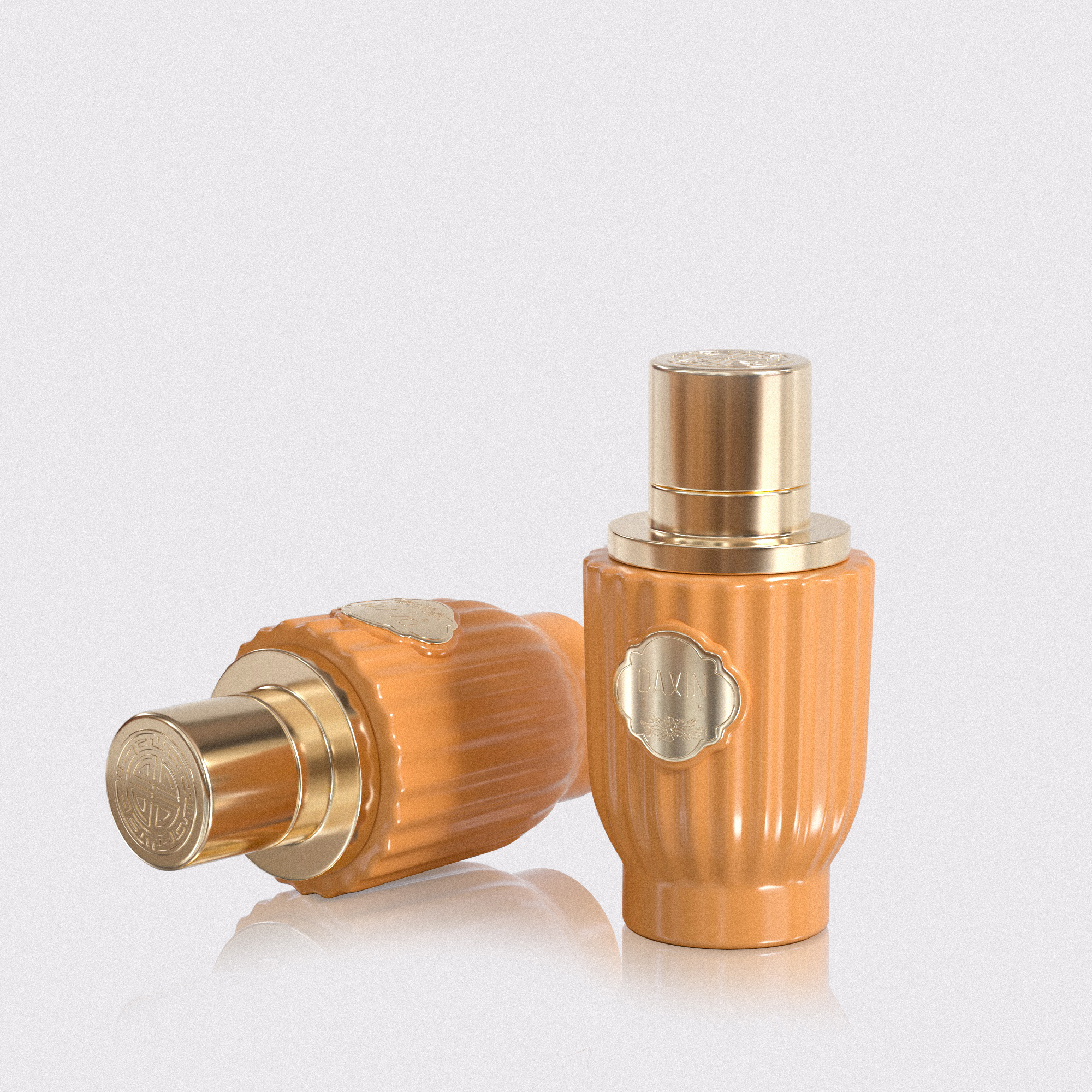 Noble Color Corrugated Perfume Bottle with Ultra-fine Spray Exquisite Metal Lid Zinc Alloy Lid