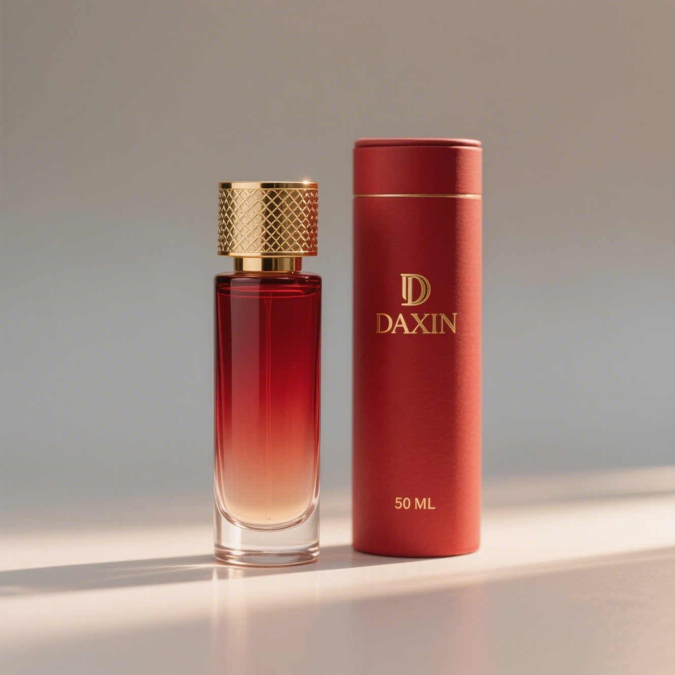 Factory Custom New Fancy Round Empty Perfume Spray Bottle Crimping Clear 50ml with Custom Box