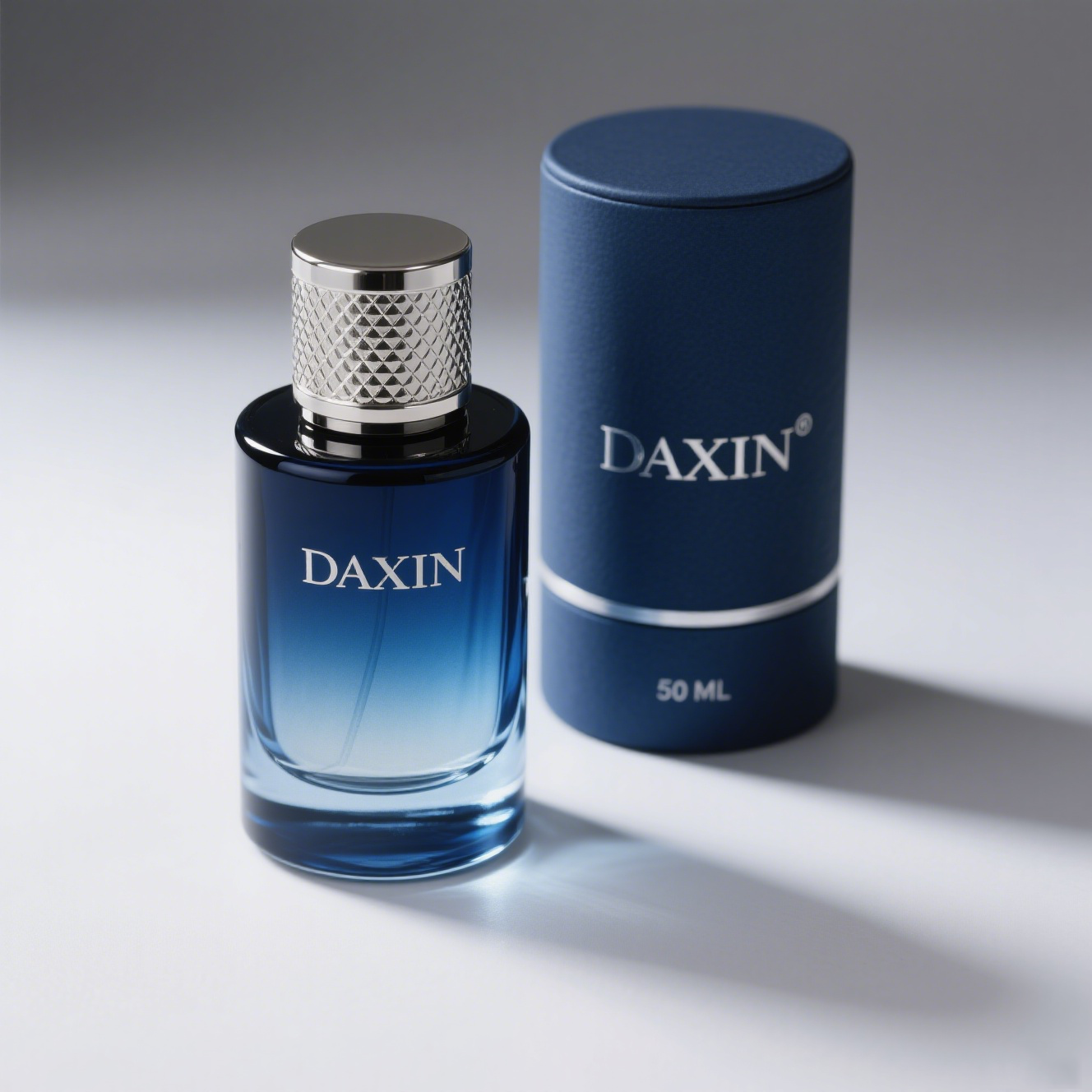 Factory Custom New Fancy Round Empty Perfume Spray Bottle Crimping Clear 50ml with Custom Box