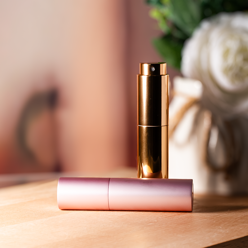 5ml Twist up Reusable Pocket Glass Aluminum Bottom Fill Refillable Perfume Atomizer Bottle