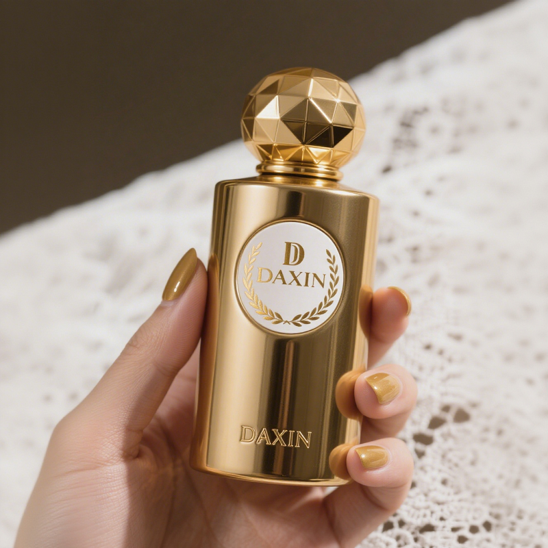 Customize Mold Electroplated Golden Cylinder Empty Perfume Spray Glass Bottles 30ml 50ml 100ml