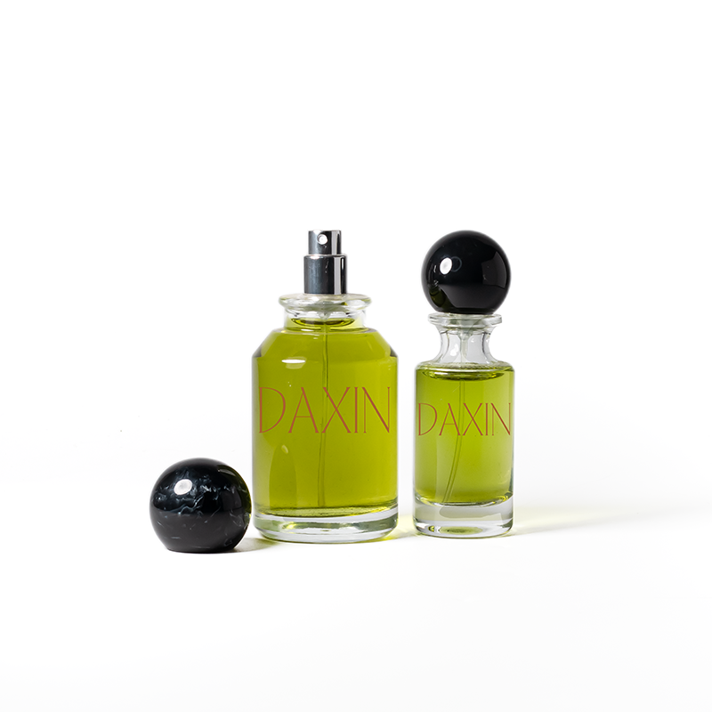 Luxury 30ml 100ml Glass Perfume Bottle Cylinder with Pump Sprayer and Empty Logo with Box