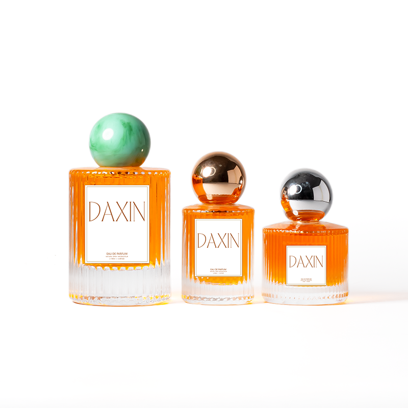 Clear Stripe Perfume Bottle 30ml 50ml 100ml Glass Luxury Fragrance Spray Bottle With Ball Cap and Box