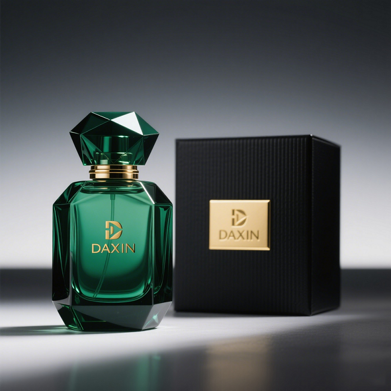 OEM ODM Colored Glass Perfume Bottle with Unique Diamond Cap and Premium Paper Gift Box