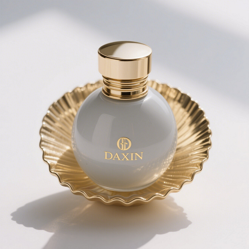 Spray Perfume Women 30ml 50ml 100ml Round Glass Bottles with Shell Circle and Gold Cap