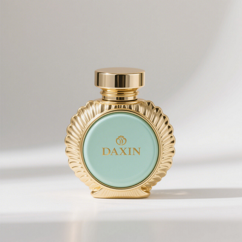 Spray Perfume Women 30ml 50ml 100ml Round Glass Bottles with Shell Circle and Gold Cap