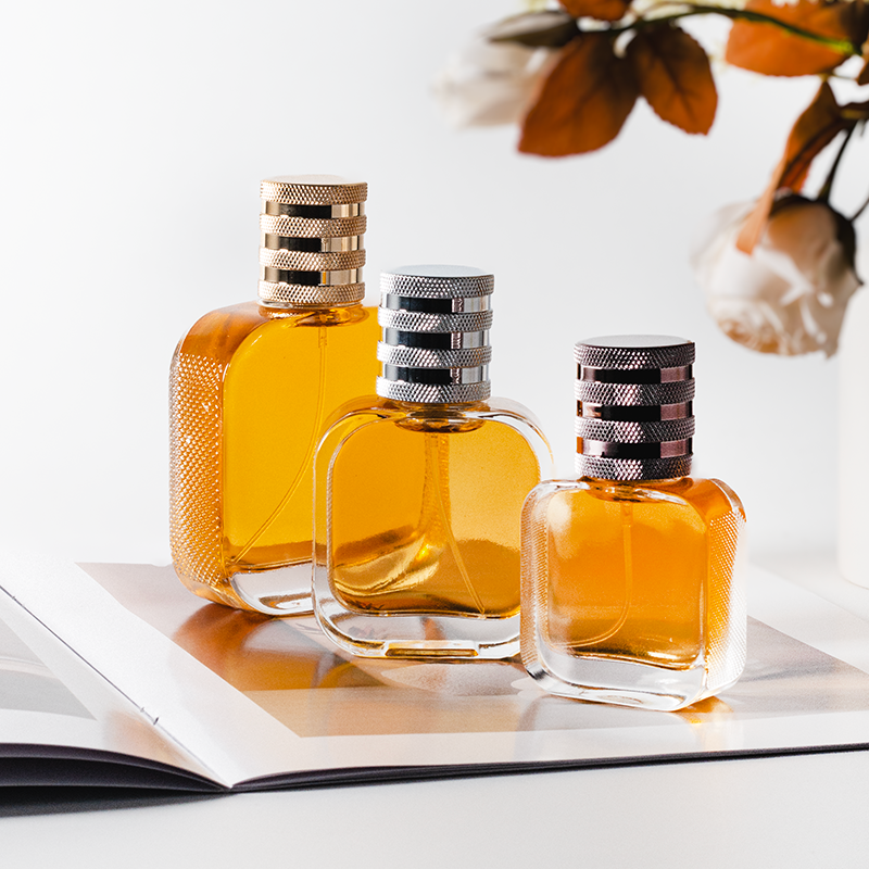 30ml 50ml 100ml Zinc Alloy Perfume Cap Empty Square Cologne Bottles With Crimp Sprayer