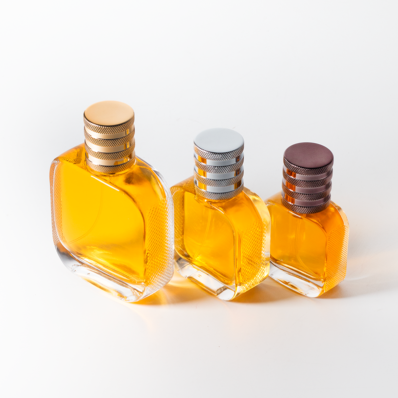 30ml 50ml 100ml Zinc Alloy Perfume Cap Empty Square Cologne Bottles With Crimp Sprayer