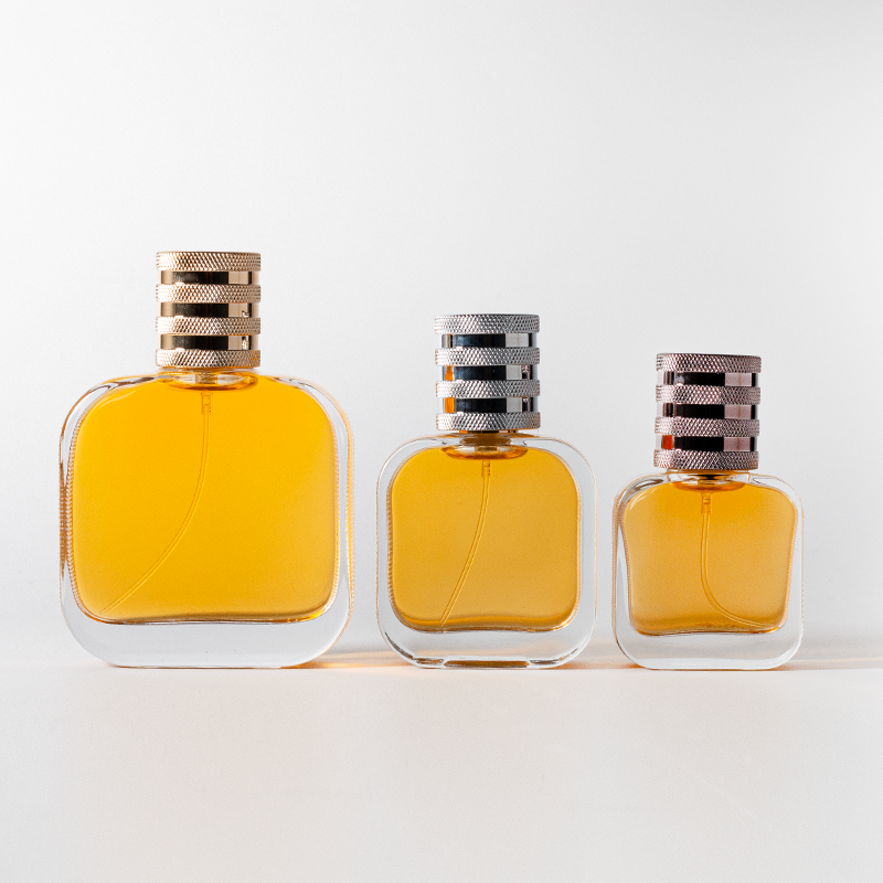 30ml 50ml 100ml Zinc Alloy Perfume Cap Empty Square Cologne Bottles With Crimp Sprayer