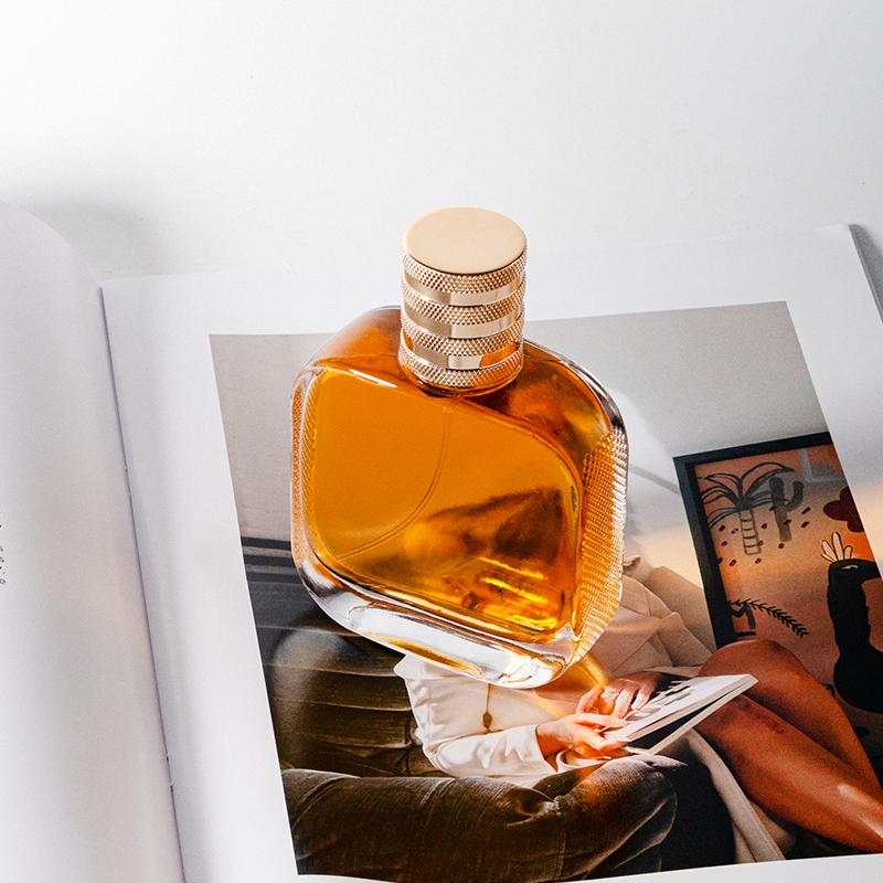 30ml 50ml 100ml Zinc Alloy Perfume Cap Empty Square Cologne Bottles With Crimp Sprayer