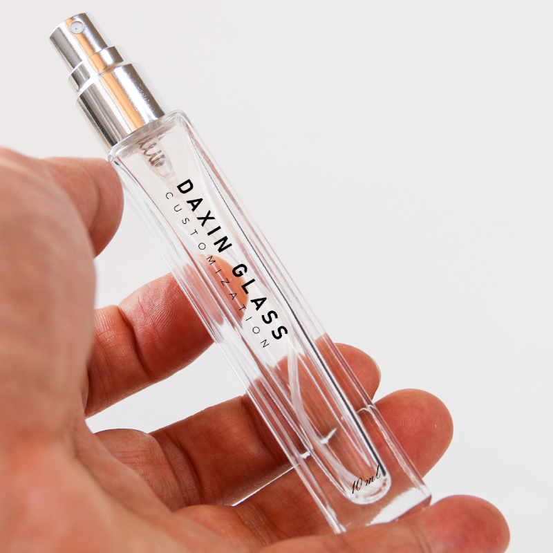 5ml 10ml 15ml Square Glass Bottle Empty Perfume Spray Bottle Atomizer with Shiny Gold Silver Cap